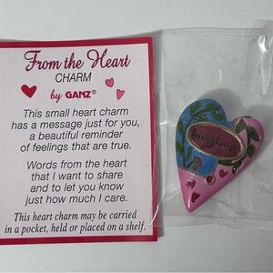 Ganz From the Heart Charm‎ - In my Heart - Heart Shaped Painted Charm with Card
